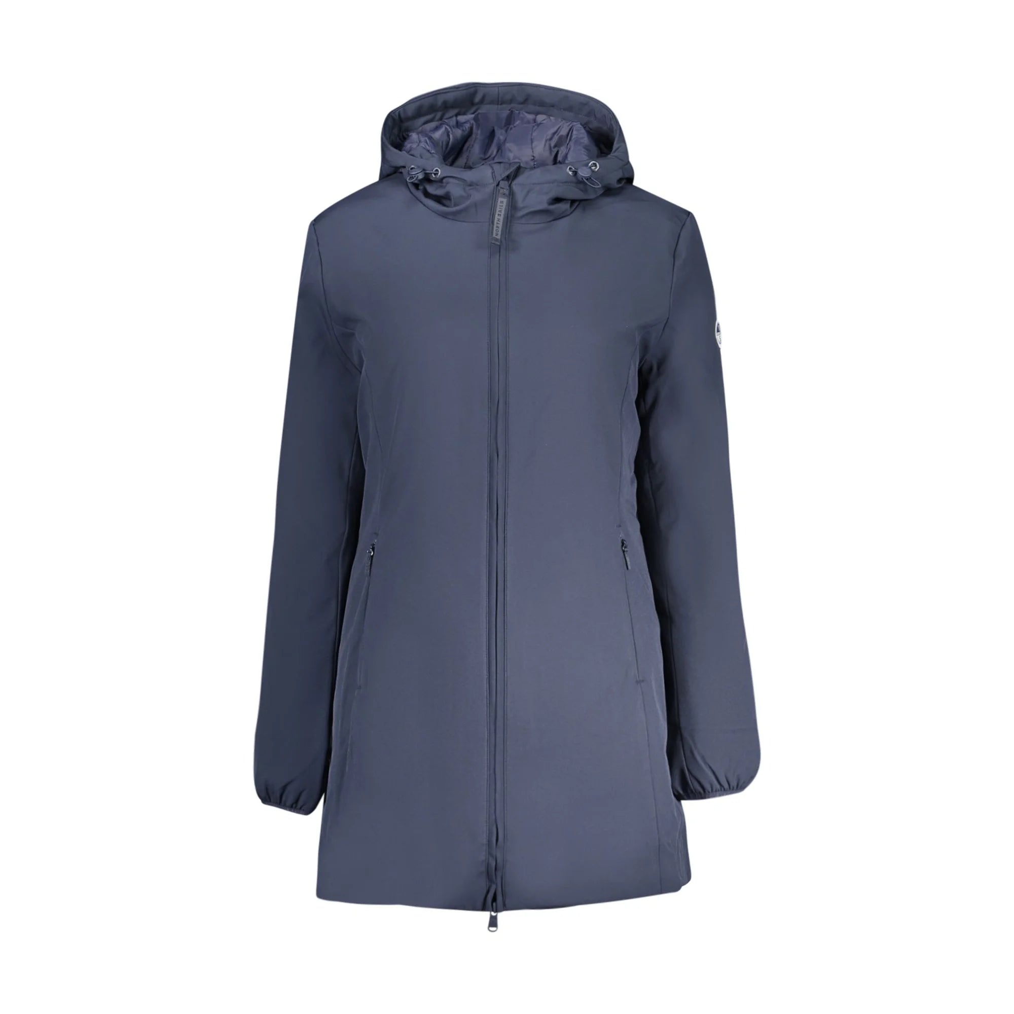 North Sails Giubbotto Donna Blu Lungo con Cappuccio Water Resistant Logo Giubbotti e Giacche - foto prodotto